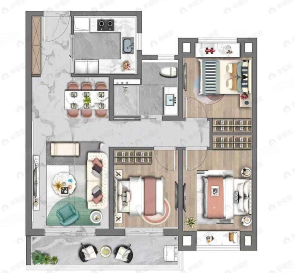 旭辉千山凌云3室2厅1卫户型图