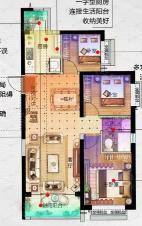 太原恒大金碧天下3室2厅1卫户型图