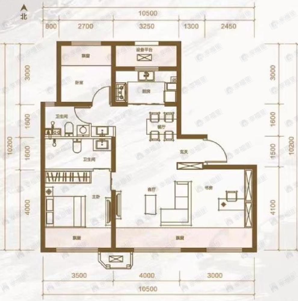 中天悦府3室2厅2卫户型图