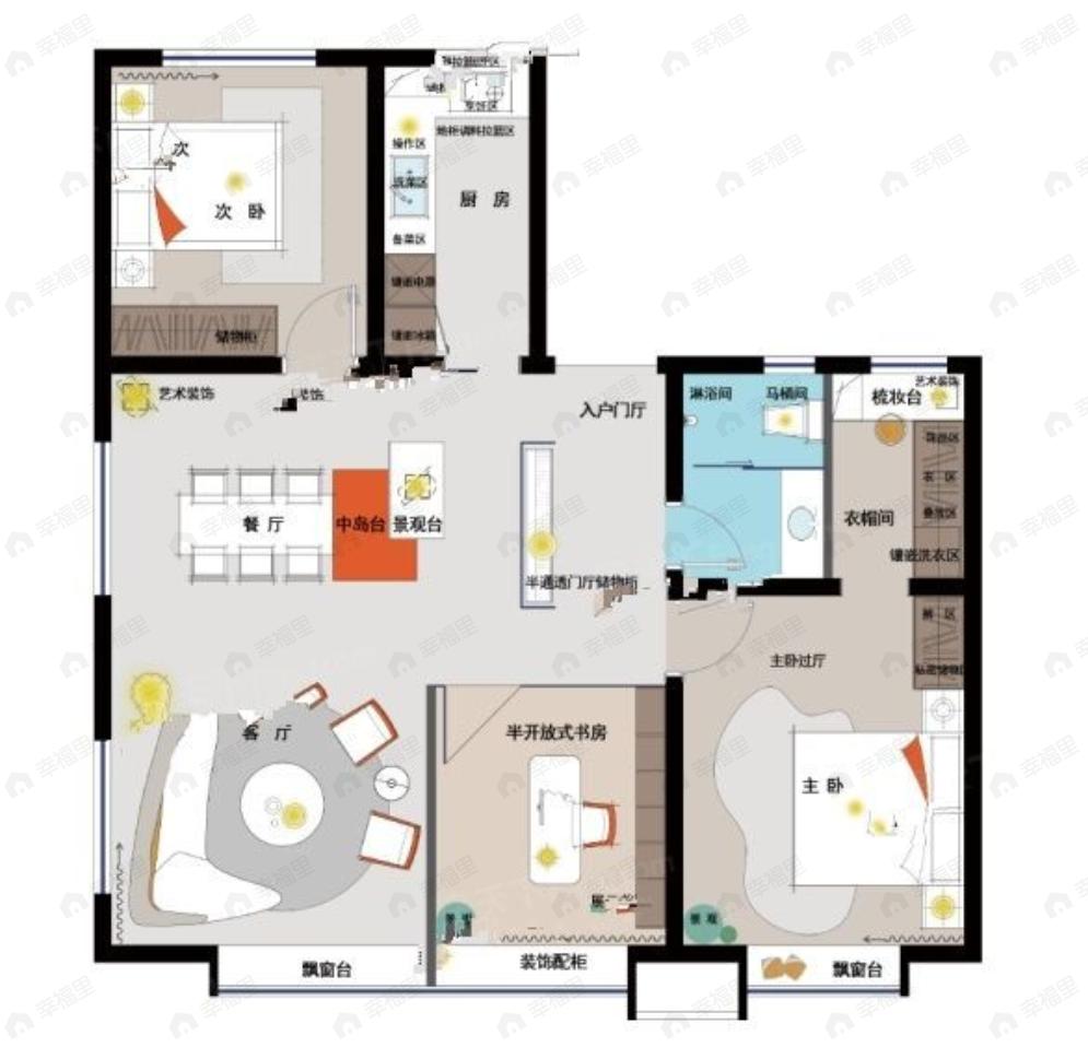 中润府3室2厅1卫户型图