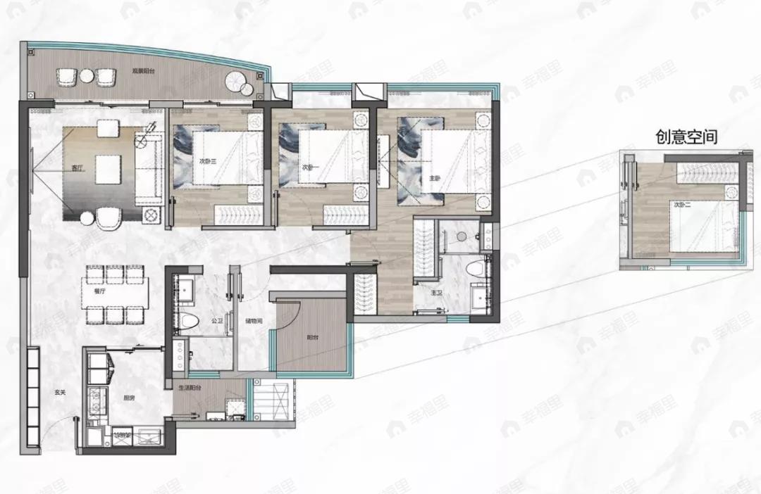 广州滨江上都4室2厅2卫户型图
