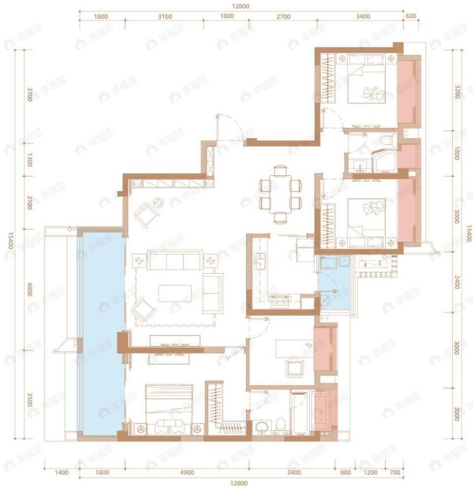 云上观邸4室2厅2卫户型图