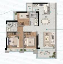 美林湖3室2厅2卫户型图