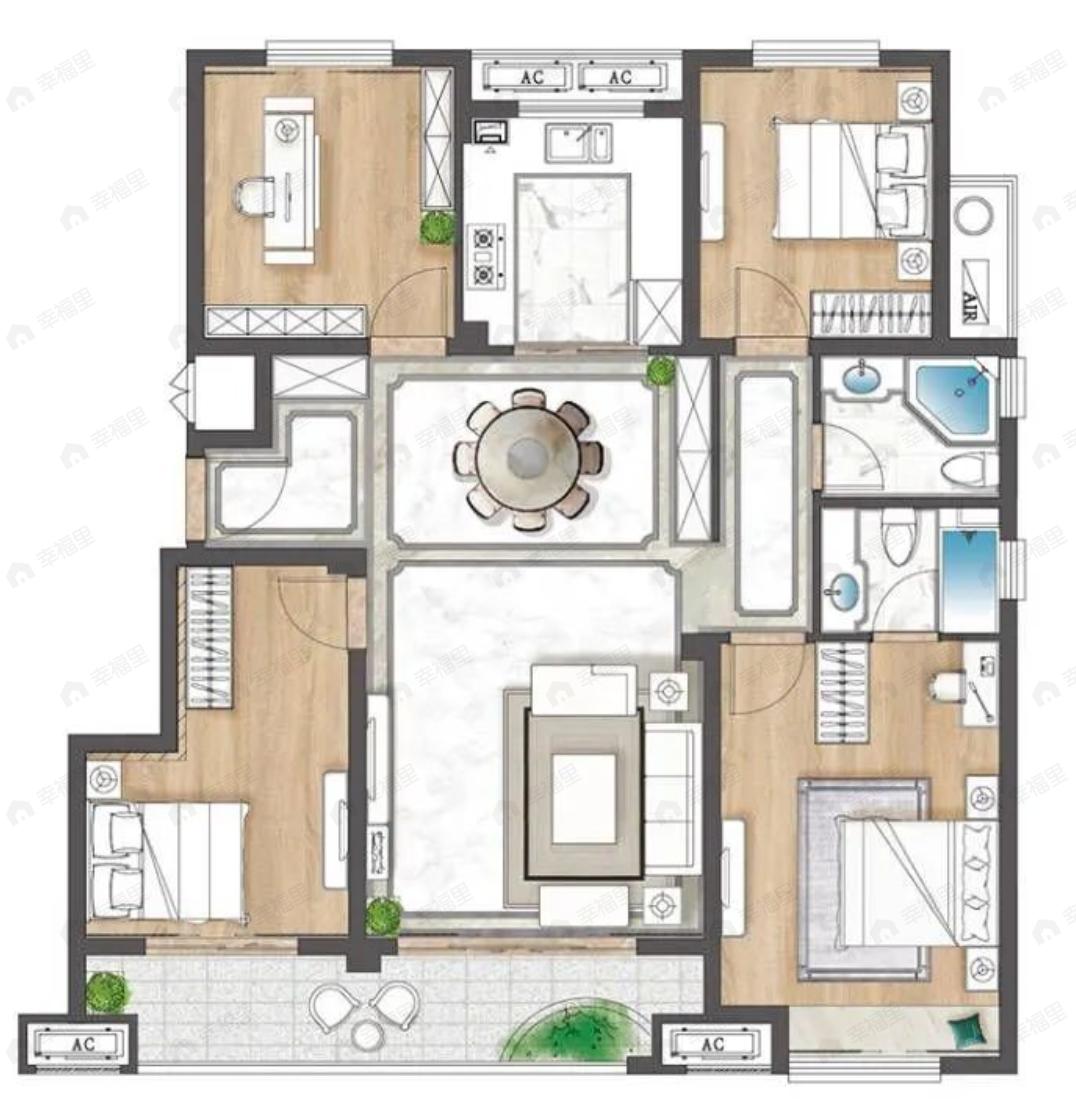 广瑞沁园4室2厅2卫户型图