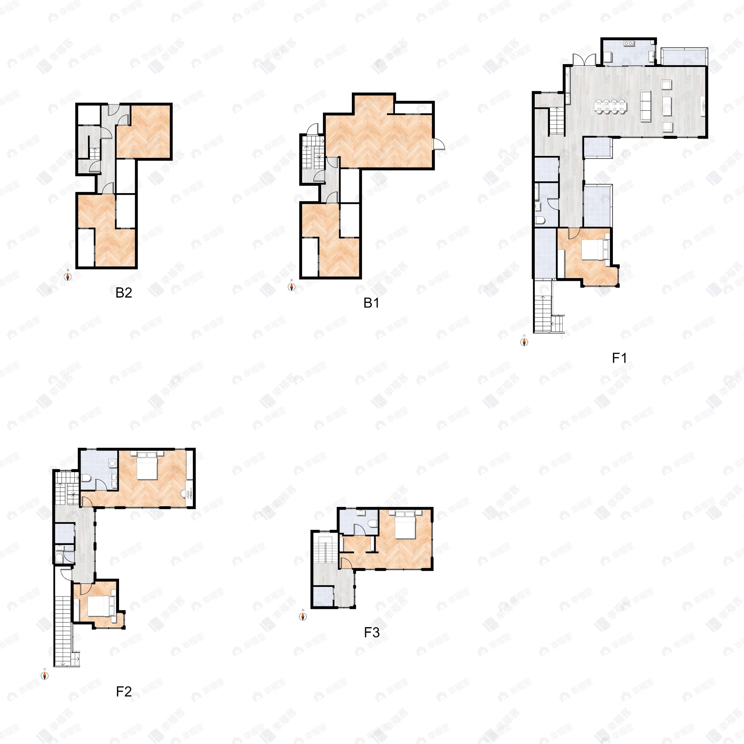 4室2厅4卫建面430平户型图