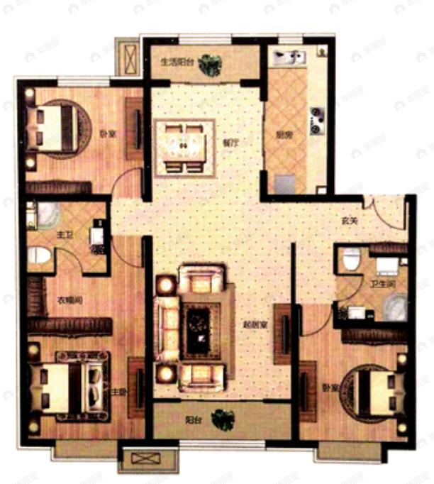 融侨观澜3室2厅2卫户型图