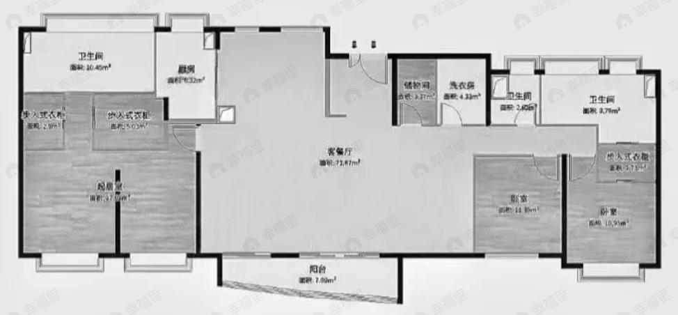 4室3厅3卫建面255平户型图