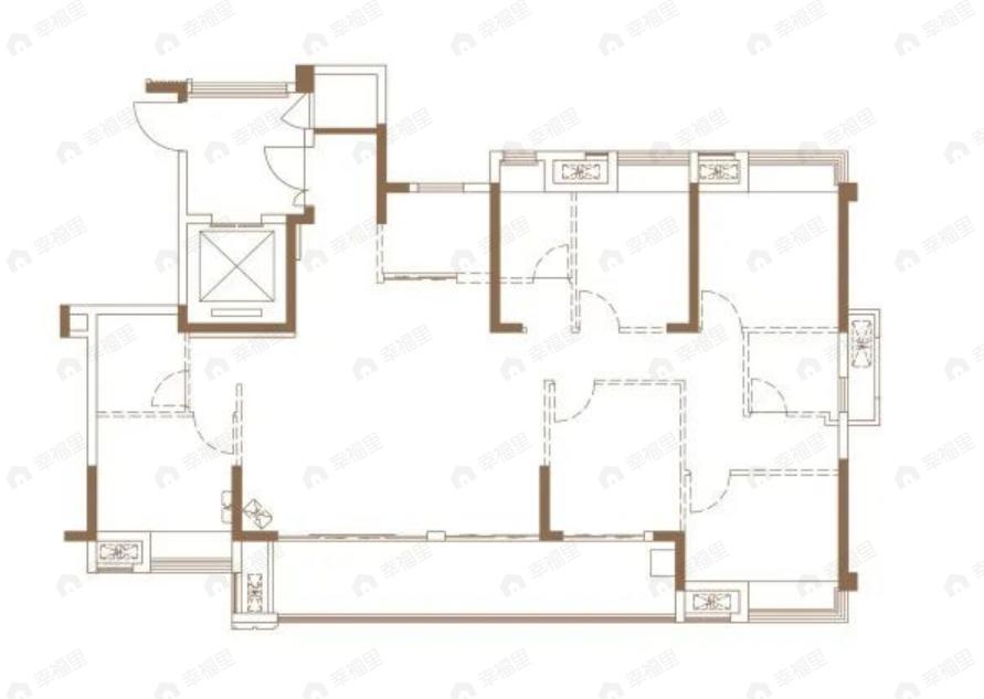 5室2厅3卫建面164平户型图