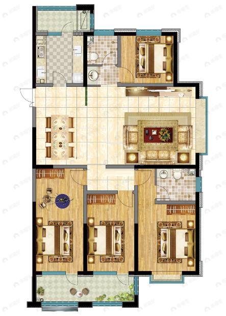 金柏悦海4室2厅2卫户型图