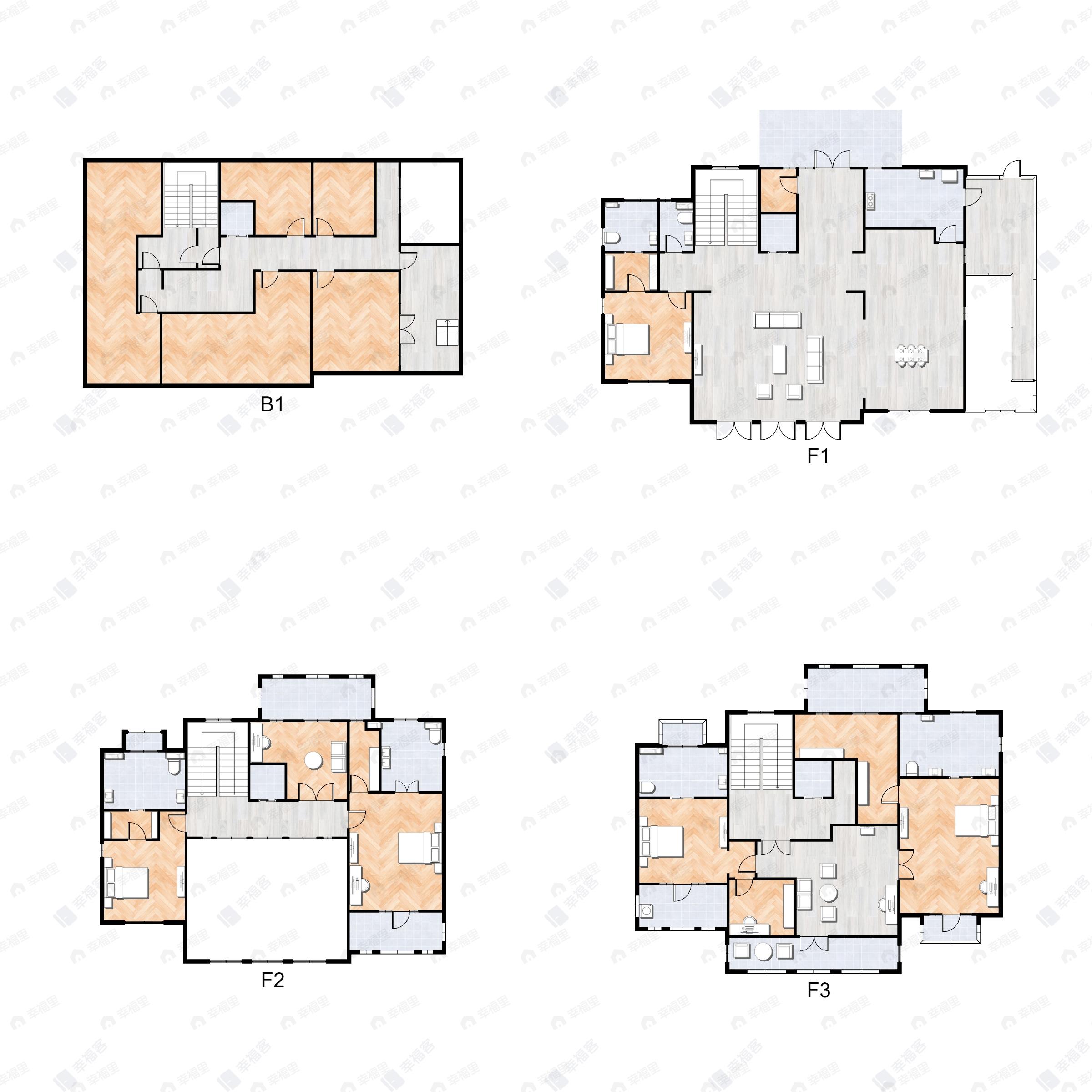 5室4厅7卫建面860平户型图