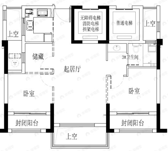 悦香园2室1厅1卫户型图