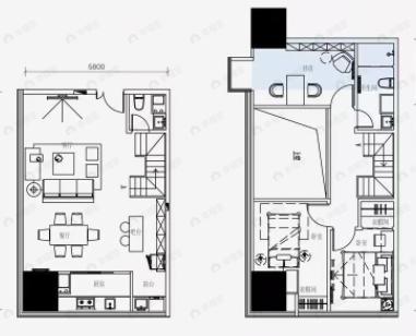 3室2厅2卫建面72平南户型图