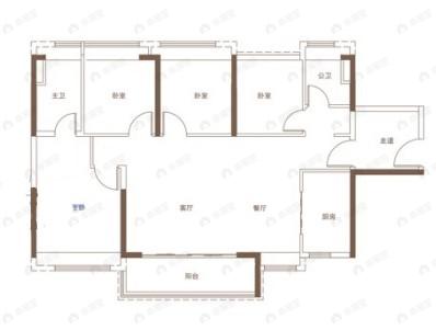 领南星河荣誉4室2厅2卫户型图
