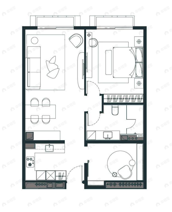 丽苑太和2室2厅1卫户型图