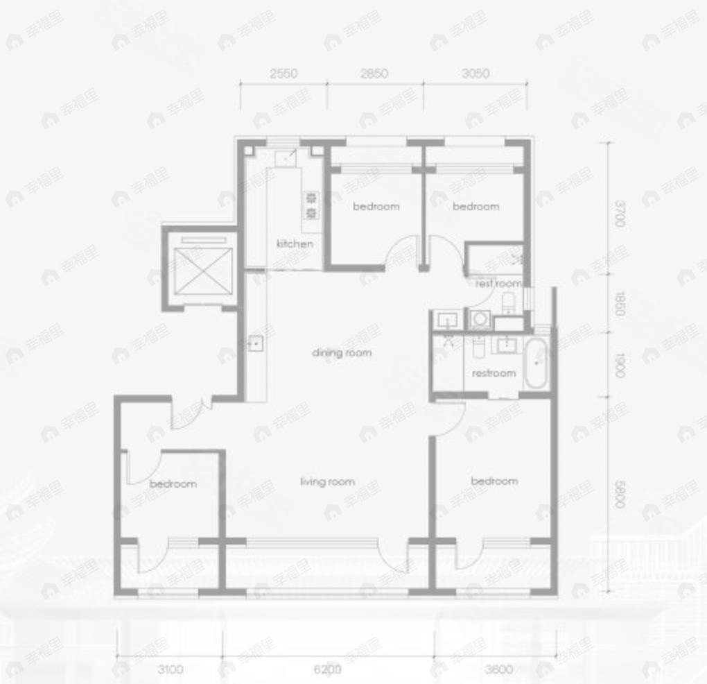 中海和瑞叁號院4室2厅2卫户型图
