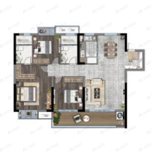 赣电东方城3室2厅2卫户型图