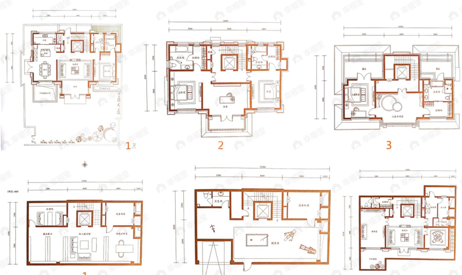 鲁能钓鱼台美高梅公馆4室5厅8卫户型图