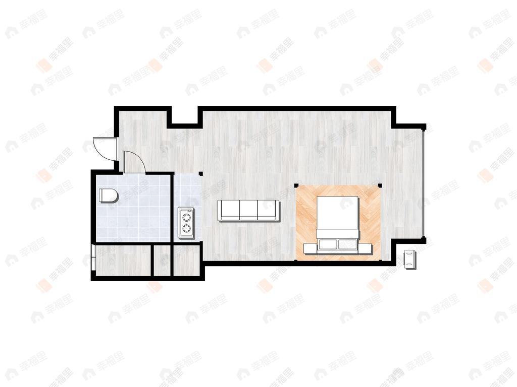 瑞斯丽悦庭1室1卫户型图