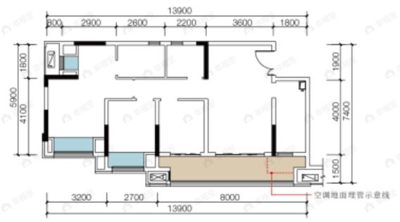 领琇长江3室2厅2卫户型图