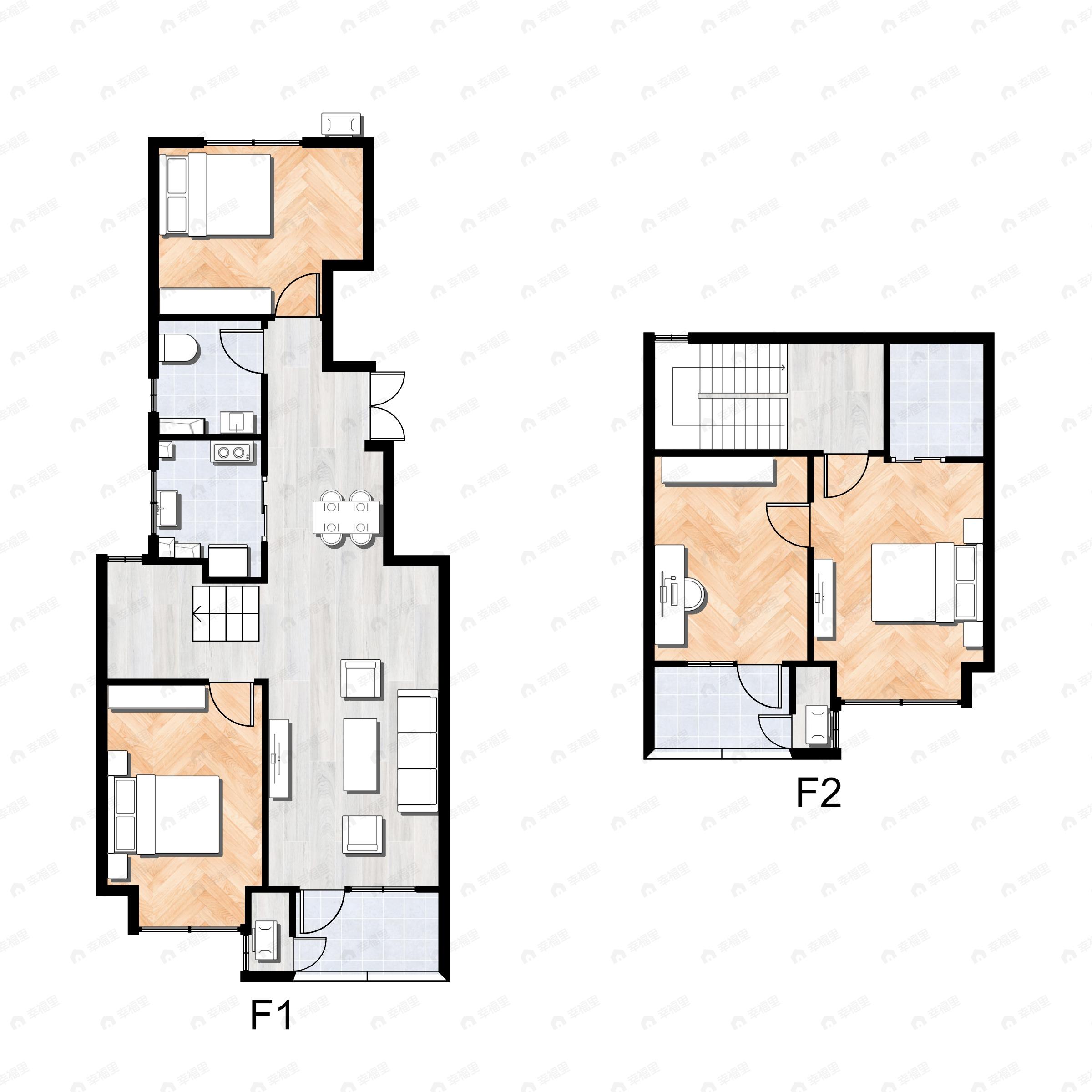 4室2厅2卫建面115平南|北户型图