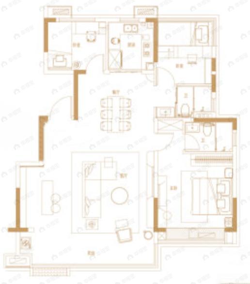 碧桂园玺园3室2厅2卫户型图