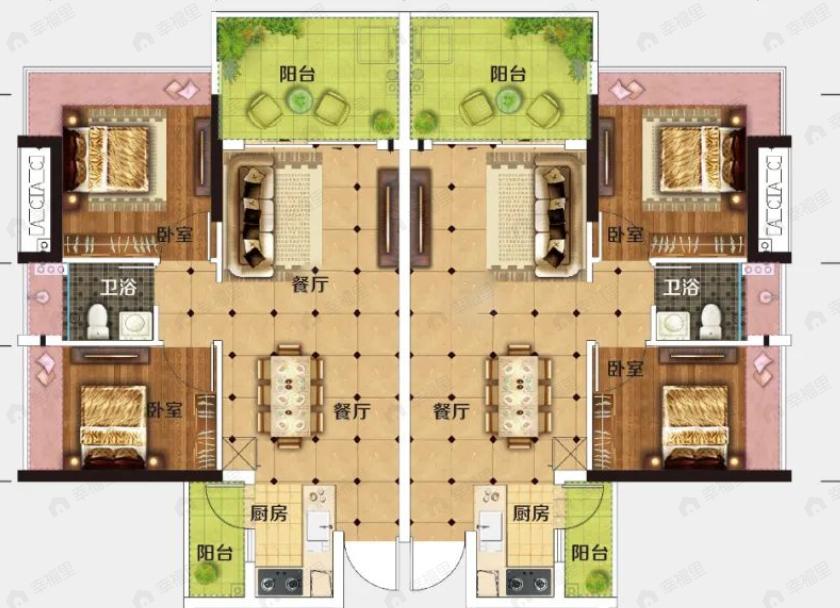 鼎湖春天2室2厅1卫户型图