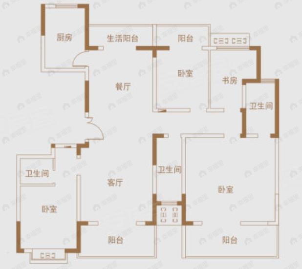 黄金嘉境4室2厅3卫户型图