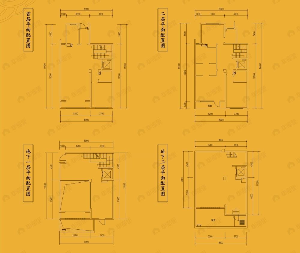 4室3厅5卫建面397平东|南|西|北户型图
