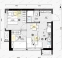 金地金城领峯2室1厅1卫户型图
