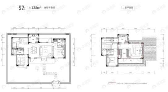 4室2厅4卫建面138平南|北户型图