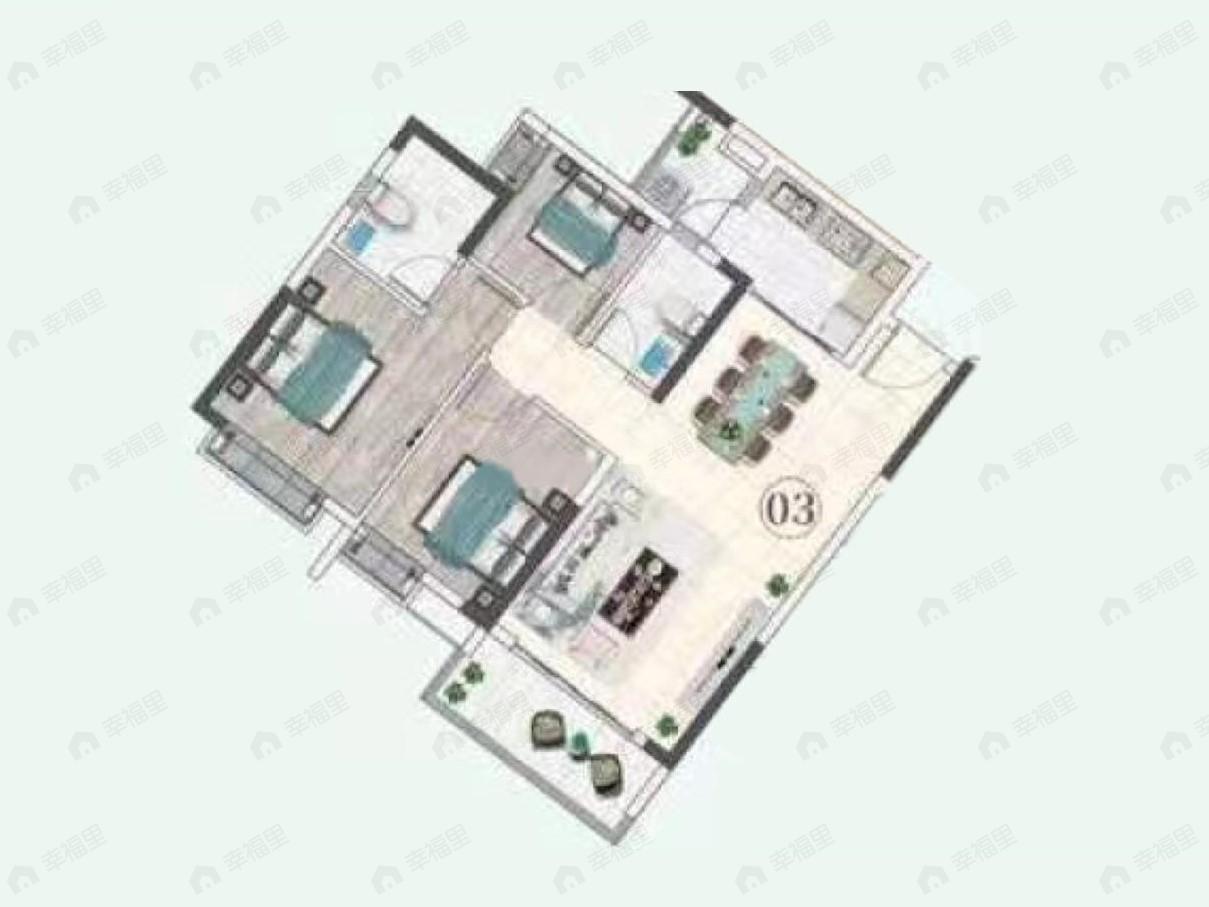 顺欣花园3室2厅2卫户型图