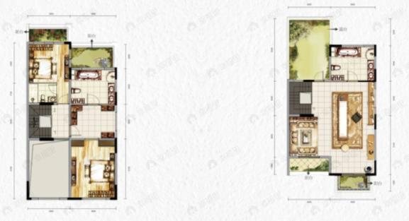 2室3厅4卫建面310平南户型图