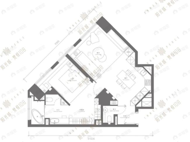 梵悦1081室2厅2卫户型图