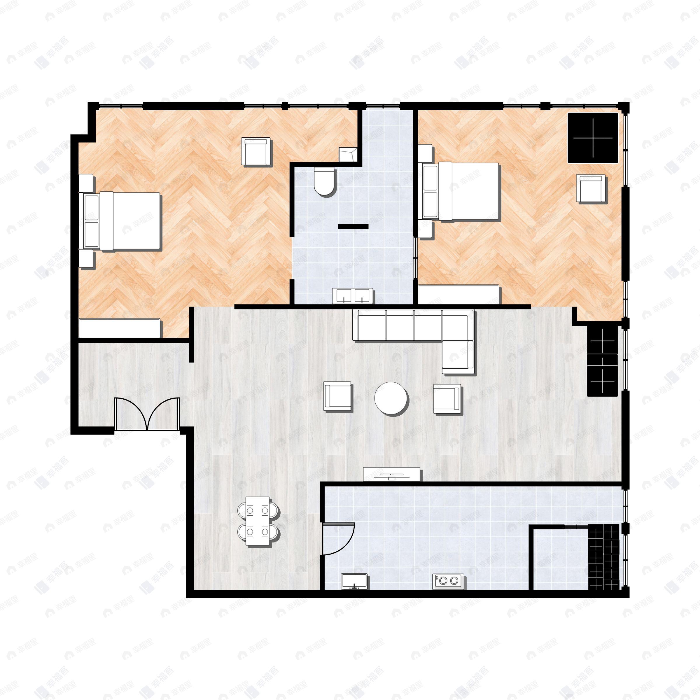 1室2厅1卫建面149m²东户型图