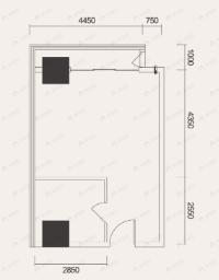 西安新天地金融中心1室1厅户型图