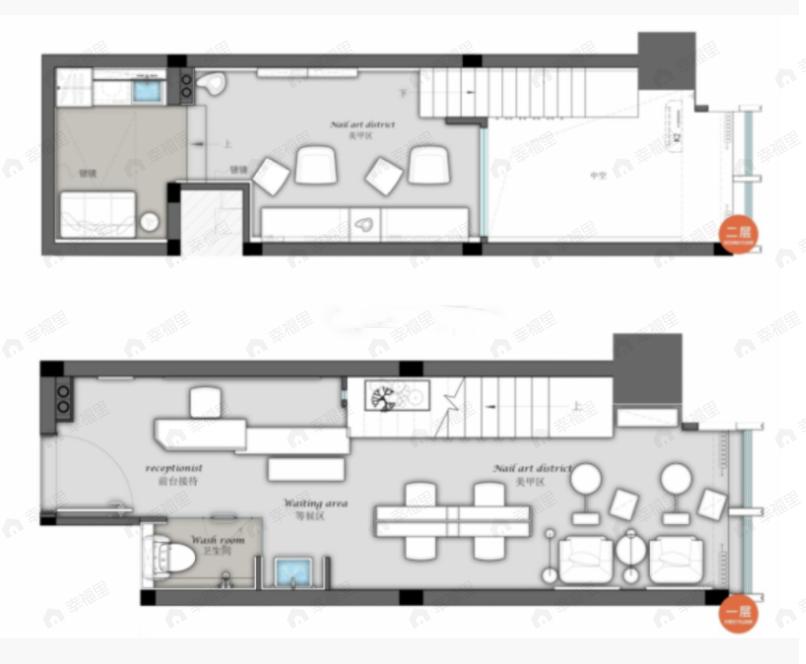 1室1厅1卫建面51m²东户型图