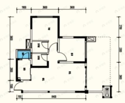 中国青城国际颐养中心2室2厅2卫户型图
