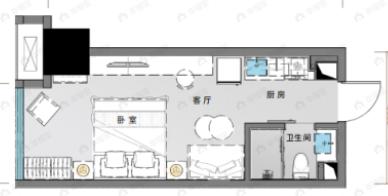 辰宇星辰荟1室1厅1卫户型图