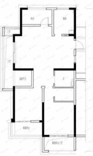 滨湖天地3室2厅2卫户型图