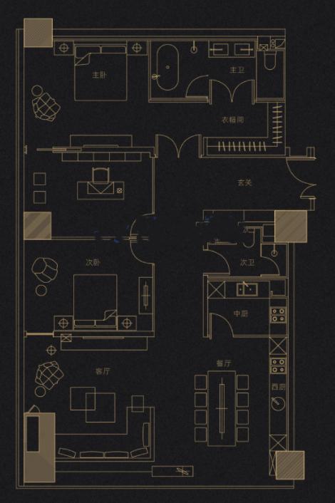 赛里斯壹号3室2厅2卫户型图