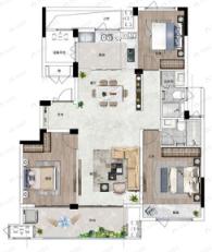 绿城春风江南3室2厅2卫户型图