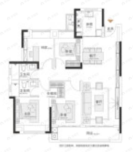 越秀中交星汇园4室2厅2卫户型图