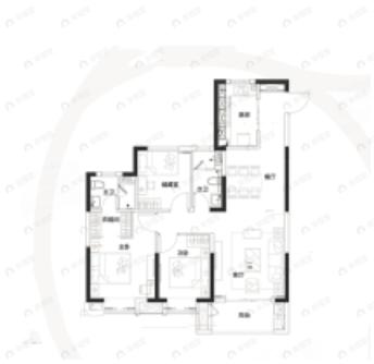 海伦堡玖悦源筑3室2厅2卫户型图