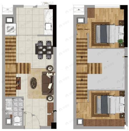 商社又壹城2室2厅1卫户型图