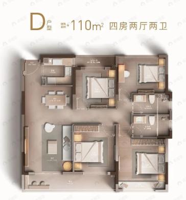 崇文栖云府4室2厅2卫户型图