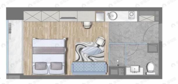 曲江雁南寓1室1卫户型图