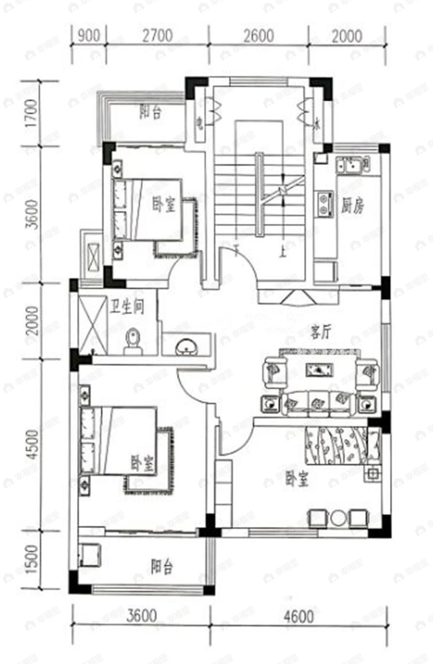 淳东花园3室1厅1卫户型图