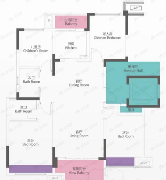 国信璟院4室2厅2卫户型图