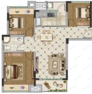 百郦湾3室2厅1卫户型图