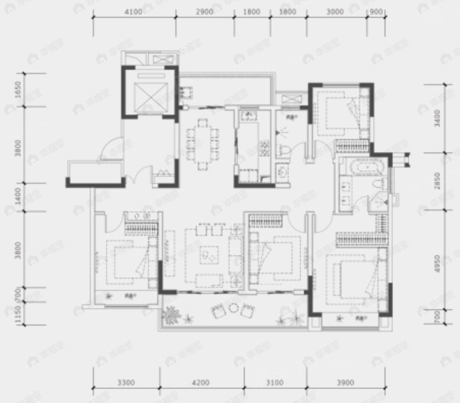 人居九林语4室2厅2卫户型图